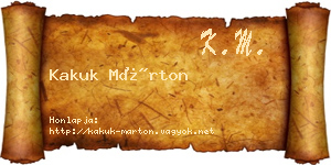 Kakuk Márton névjegykártya