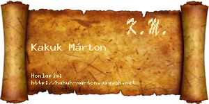 Kakuk Márton névjegykártya